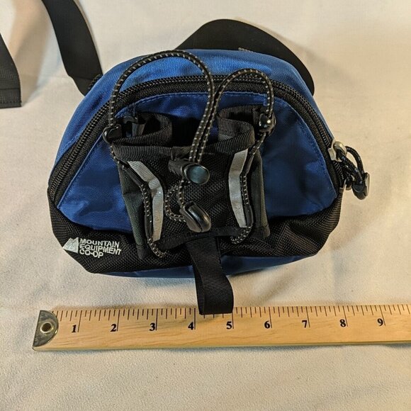 MEC Mountain Equipment Co-op Fanny Waist Belt Bag Black Blue Running Hiking - Picture 8 of 9